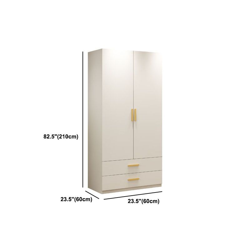Contemporary Wooden Wardrobe White Color Soft Close Door Wardrobe Closet with 1-Door