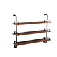 Industrial Wall Unit Bookshelf Black Iron Frame Brown Solid Wood Shelf Bookshelf Clearhalo 'Bookcases' 'furn' 'furn_bookcases' 'Furniture' 'furniture_bookcases' 'kitchen' 'kitchen_bookcases' 'Living Room Furniture' 'Office Furniture' 1200x1200_9ec0288a-a42d-46bd-8920-58cebdee765e