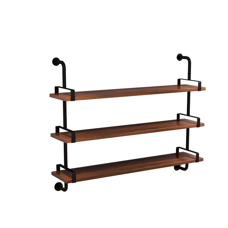 Industrial Wall Unit Bookshelf Black Iron Frame Brown Solid Wood Shelf Bookshelf Clearhalo 'Bookcases' 'furn' 'furn_bookcases' 'Furniture' 'furniture_bookcases' 'kitchen' 'kitchen_bookcases' 'Living Room Furniture' 'Office Furniture' 1200x1200_9ec0288a-a42d-46bd-8920-58cebdee765e