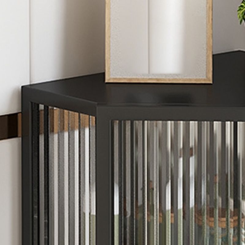 Metal Industrial Curio Cabinet Glass Doors Display Cabinet for Living Room, 16"L X 16"W Clearhalo 'Display & China Cabinets' 'display_china_cabinets' 'furn' 'furn_display_china_cabinets' 'Furniture' 'Kitchen & Dining Furniture' 1200x1200_9ec0b56d-01b3-4267-8f6c-b61102bbc2f2