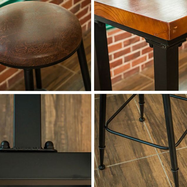Industrial 1/2/5/9 Pieces Solid Wood Bar Table Set Rectangular Bistro Set
