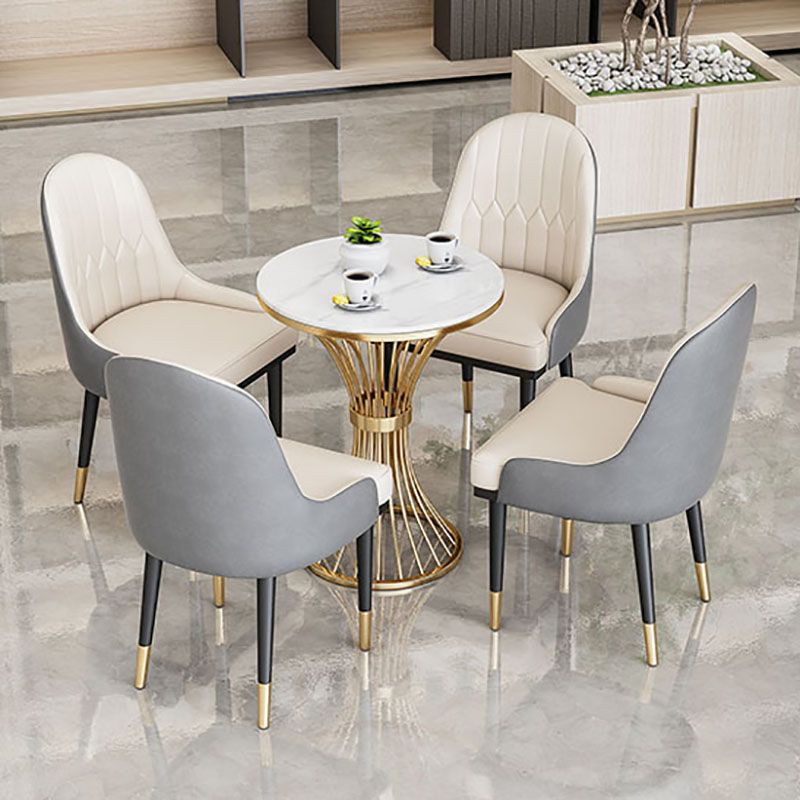 Glam Metal Dining Room Chair Armless Parsons Chair for Restaurant Use Clearhalo ' kitchen&dining_furn' 'Dining Chairs' 'Dining Tables & Seating' 'dining_chair' 'furn' 'furn_dining_chair' 'Furniture' 'furniture_dining_chair' 'Kitchen & Dining Furniture' 'kitchen' 1200x1200_9ec14643-b10a-412d-906c-5b24eab32950