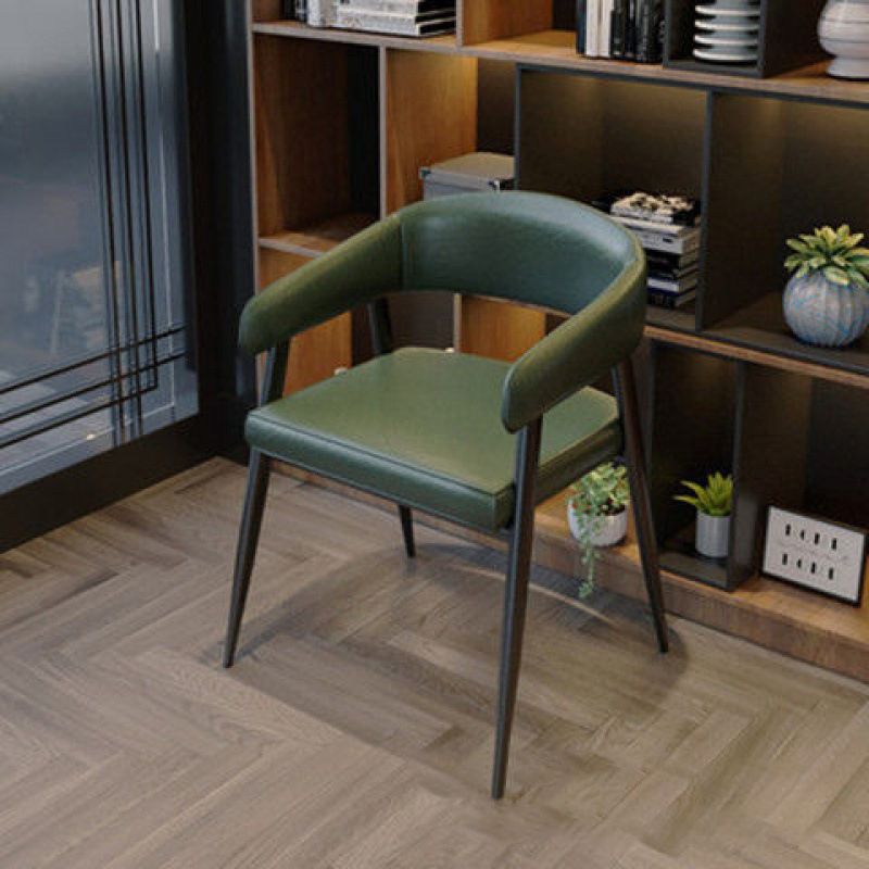 緑の現代的なオープンバックダイニングチェア布張りダイニングチェア