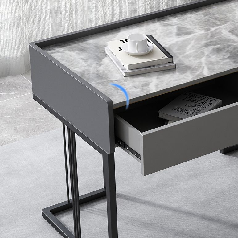 Modern 2-drawer Office Desk Sintered Stone Rectangular Desk for Home Clearhalo 'furn' 'furn_office_desk' 'Furniture' 'Office Desks' 'Office Furniture' 'office_desk' 1200x1200_9ec1ceb5-bdd8-4615-8623-3170ab4c0df3