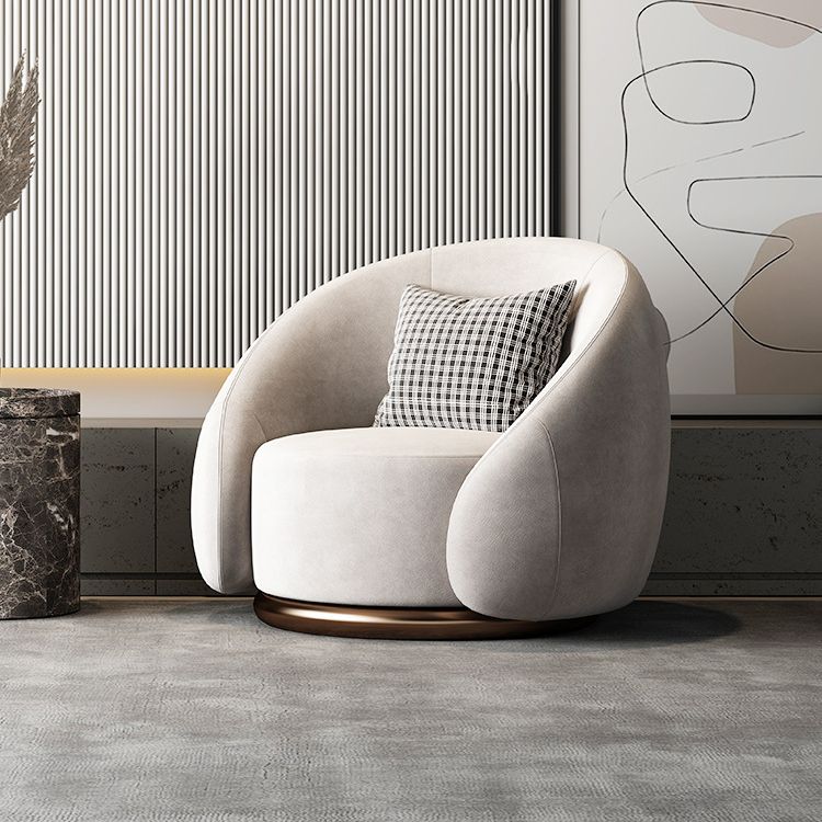 Contemporary Solid Color Arm Chair Living Room Swivel Barrel Chair Clearhalo 'Accent Chairs' 'accent_chairs' 'Chairs & Seating' 'furn' 'furn_accent_chairs' 'Furniture' 'Living Room Furniture' 1200x1200_9ec1e4e0-3b6d-42d6-ae10-18b255b6e119