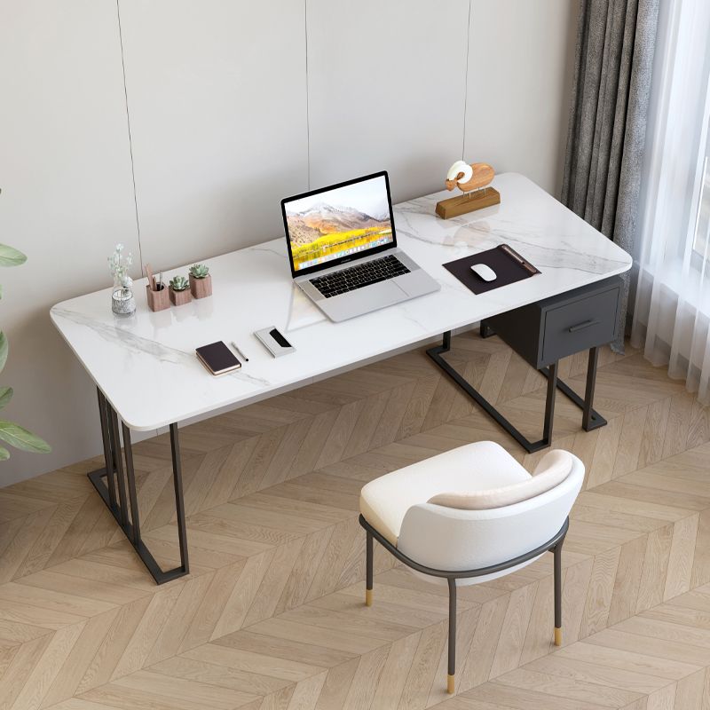 Modern Stone Office Desk Rectangular Shape Task Desk con 1-Drawers para Office