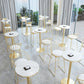 Glam Style Bar Table Set 1/2/3 Pieces Bar Table with Metal Stools Clearhalo 'Bar Furniture' 'furn' 'furn_home_bar_bar_sets' 'Furniture' 'Home Bars & Bar Sets' 'home_bar_bar_sets' 'Kitchen & Dining Furniture' 1200x1200_9ec38370-8df2-408b-ba28-432dd2b96813