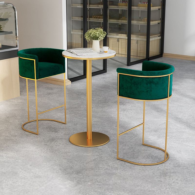 Nordic Design Upholstered Bar Stools for Home Use Luxury Low Back Round Stools Clearhalo 'Bar Furniture' 'Bar Stools' 'bar_stools' 'furn' 'furn_bar_stools' 'Furniture' 'furniture_bar_stools' 'Kitchen & Dining Furniture' 1200x1200_9ec3d275-c236-496a-8f93-7969fa7d5680