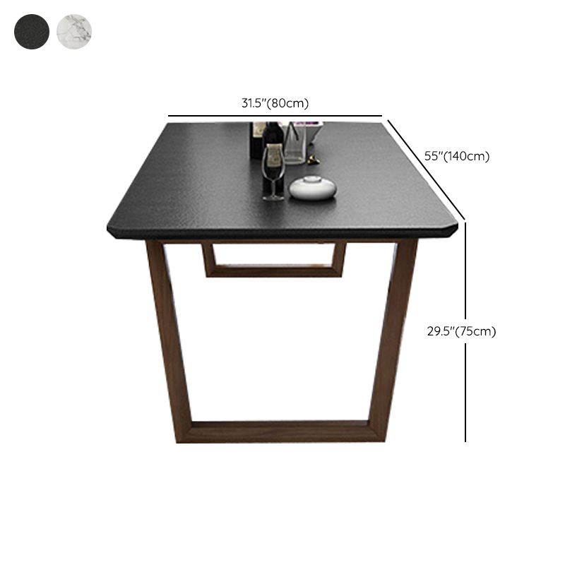 Industrial Stone Kitchen Dinner Table Rectangle Sled Base Dining Table Clearhalo 'Dining Tables & Seating' 'Dining Tables' 'dining_table' 'furn' 'furn_dining_table' 'Furniture' 'Kitchen & Dining Furniture' 1200x1200_9ec43ac2-9085-4093-82cd-86feccb5c4ab
