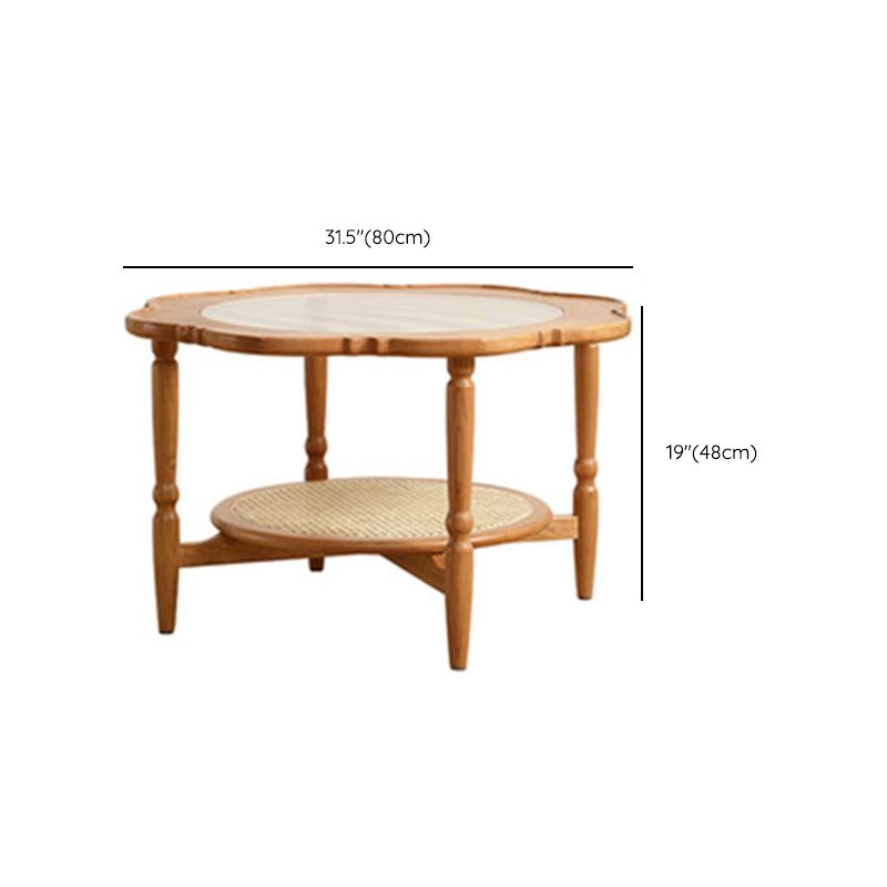 4 Legs Coffee Table No Distressing Solid Wood Coffee Table with Shelf Clearhalo 'Coffee & Accent Tables' 'Coffee Tables' 'coffee_tables' 'furn' 'furn_coffee_tables' 'Furniture' 'Living Room Furniture' 1200x1200_9ec4f9d3-a9ad-41c4-9eb9-5a039ec38339