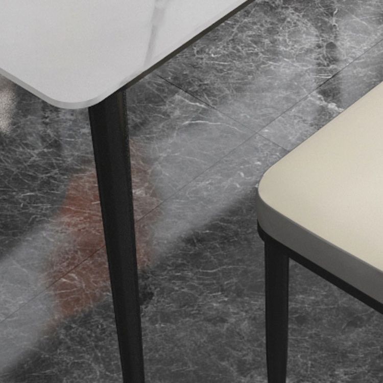 Fixed Sintered Stone Top Dining Furniture with 4 Legs Base Dining Table Sets for Home Clearhalo 'Dining Room Sets' 'Dining Tables & Seating' 'dining_room_set' 'Furniture' 'furniture_dining_room_set' 'Kitchen & Dining Furniture' 'kitchen&dining_furn' 'kitchen' 1200x1200_9ec5425d-0f7e-4e4f-aca5-797faadeea12