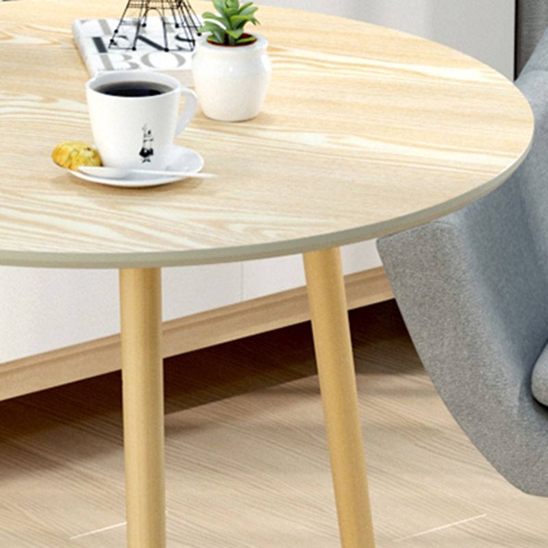 Table basse ronde contemporaine en bois, table de cocktail à 3 pieds