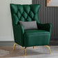 Bonded Leather Wingback Chair with Basic Four Legs and Tufted Back