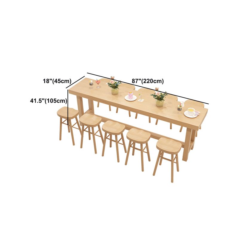 Dining Room Pine Wood Counter Table 42-inch Height Contemporary Bar Table Clearhalo 'Bar Furniture' 'Bar Tables' 'bar_tables' 'furn' 'furn_bar_tables' 'Furniture' 'furniture_bar_tables' 'Kitchen & Dining Furniture' 1200x1200_9ec80e11-83fc-4a2b-9678-6bf0e5a8a287
