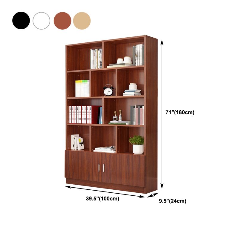 Closed Wooden Bookcase Modern Home Living Room Cabinet Bookshelf