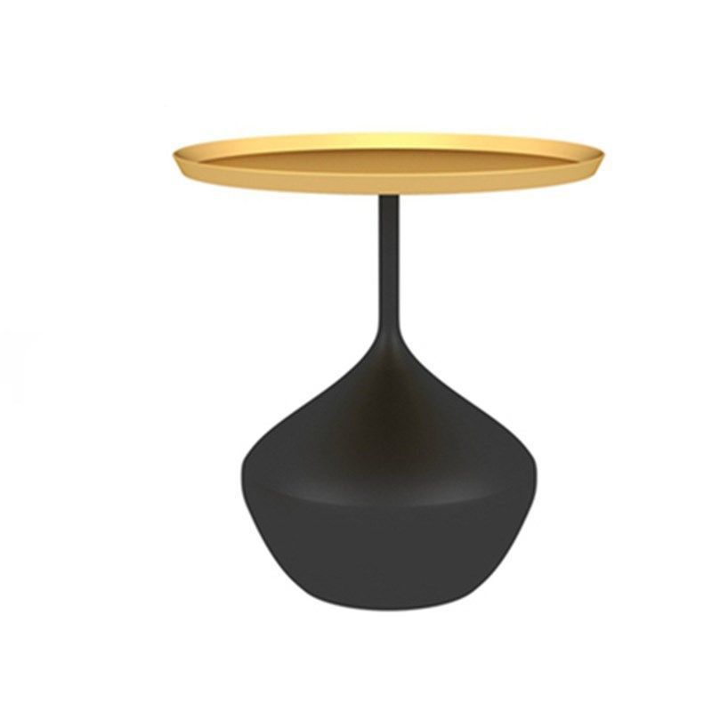 Modern Single Pedestal Base Solid Color Metal Round End Table Clearhalo 'Coffee & Accent Tables' 'End & Side Tables' 'end_side_tables' 'furn' 'furn_end_side_tables' 'Furniture' 'Living Room Furniture' 1200x1200_9eca1796-6479-46e9-84c9-6808cd68e57b