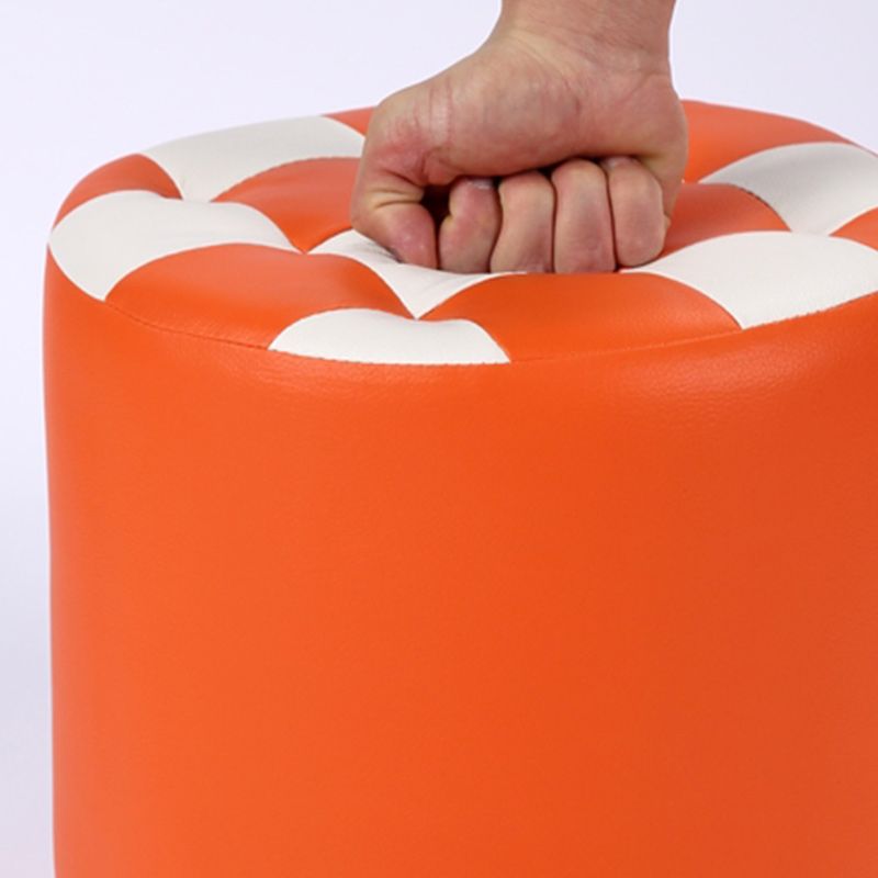 Contemporary Pouf Ottoman Faux Leather Tufted Square Pattern Cylinder Shape Ottoman Clearhalo 'furn' 'furn_ottomans_poufs' 'Furniture' 'Living Room Furniture' 'Ottomans & Poufs' 'ottomans_poufs' 1200x1200_9ecd349d-5337-4458-adce-d133153e3b34