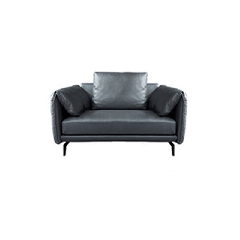 Contemporary Dark Grey Sofa with Bolster Pillows for Living Room Clearhalo 'furn' 'furn_sectionals' 'Furniture' 'Living Room Furniture' 'Sectionals' 1200x1200_9ecdc8c4-8bcd-4cbc-a2e0-f0a02312ba8b