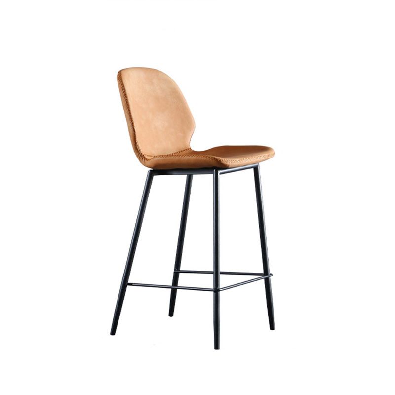 Modern Faux Leather Counter Stool Low Back Indoor Stool with Black Frame Clearhalo 'Bar Furniture' 'Bar Stools' 'bar_stools' 'furn' 'furn_bar_stools' 'Furniture' 'Kitchen & Dining Furniture' 1200x1200_9ecdde2c-38fb-4240-b573-c6c847dc2661
