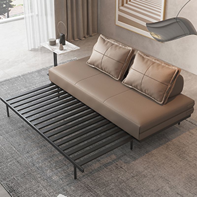 Faux Leather Sleeper Sofa Contemporary Futon Sleeper Sofa Bed Clearhalo 'furn' 'furn_futons' 'Furniture' 'Futons & Daybeds' 'Futons' 'Living Room Furniture' 1200x1200_9ecec5ac-8d34-457f-883d-f3b15f4a2c11