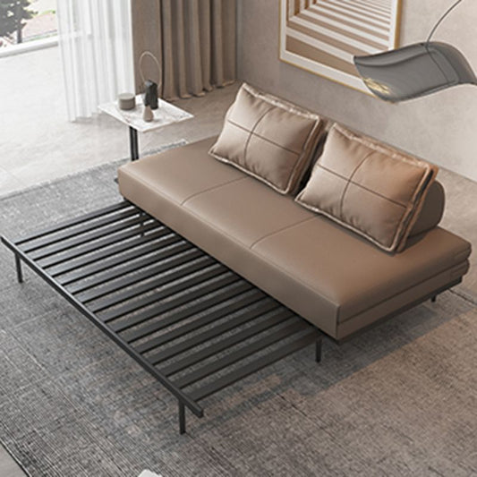 Faux Leather Sleeper Sofa Contemporary Futon Sleeper Sofa Bed Clearhalo 'furn' 'furn_futons' 'Furniture' 'Futons & Daybeds' 'Futons' 'Living Room Furniture' 1200x1200_9ecec5ac-8d34-457f-883d-f3b15f4a2c11