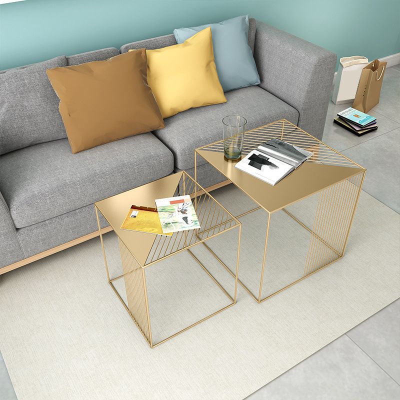 Metal Square Coffee Table Mid Century Simple Frame Cocktail Table Clearhalo 'Coffee & Accent Tables' 'Coffee Tables' 'coffee_tables' 'furn' 'furn_coffee_tables' 'Furniture' 'Living Room Furniture' 1200x1200_9ed0306a-fc0d-4e72-8982-2004b33cc0af