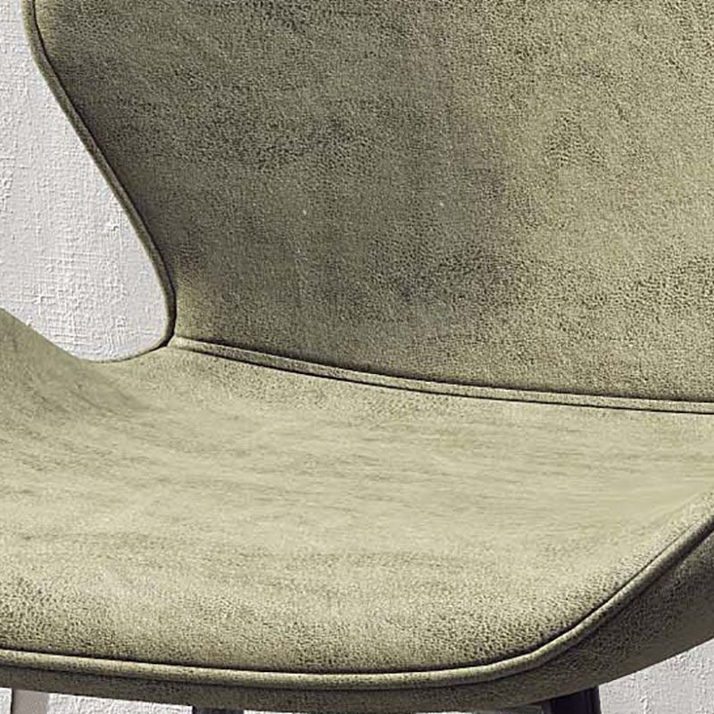 Eigentijdse eetkamerstoel keuken wingback armloze zijstoel met metalen benen