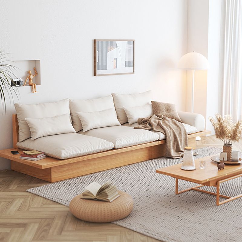 Cotton Blend Rolled Arm Sofa Loose Back 35"W Modern Sofa with Storage Clearhalo 'furn' 'furn_sofas' 'Furniture' 'furniture_sofas' 'kitchen' 'kitchen_sofas' 'Living Room Furniture' 'Sofa' 'sofas' 1200x1200_9ed2cc33-9289-40ac-a142-bfe4069cbe3c