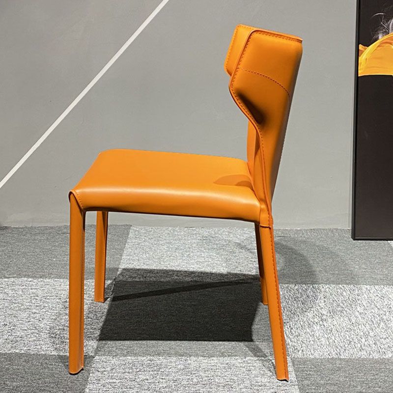 Upholstered Armless Dining Chairs Home Leather Side Chairs with Metal Legs Clearhalo ' kitchen&dining_furn' 'Dining Chairs' 'Dining Tables & Seating' 'dining_chair' 'furn' 'furn_dining_chair' 'Furniture' 'furniture_dining_chair' 'Kitchen & Dining Furniture' 'kitchen' 1200x1200_9ed39e91-558f-4985-b63a-a0ee708a0ba9