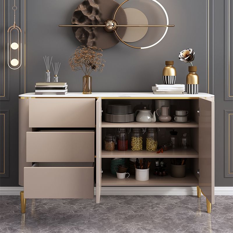 Luxury Storage Sideboard Sintered Stone Dining Cabinet Sideboard for Home Clearhalo 'buffet_sideboard' 'Buffets & Sideboards' 'furn' 'furn_buffet_sideboard' 'Furniture' 'Kitchen & Dining Furniture' 1200x1200_9ed53c7a-aa22-4a08-a76f-20ce914bea7a