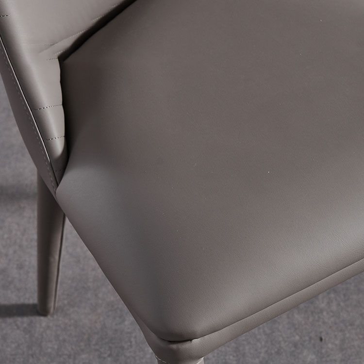 Sillas de comedor de cuero de faux contemporáneos silla de comedor de metal para uso en el hogar