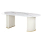 Glam Sintered Stone Top Kitchen Dining Table Oval Standard Dining Table with Double Pedestal Bases Clearhalo ' dining_table' 'Dining Tables & Seating' 'Dining Tables' 'furn' 'furn_dining_table' 'Furniture' 'furniture_dining_table' 'Kitchen & Dining Furniture' 'kitchen&dining_furn' 'kitchen' 'kitchen_dining_table' 1200x1200_9ed717cc-f6eb-411c-b785-c196be1047d8