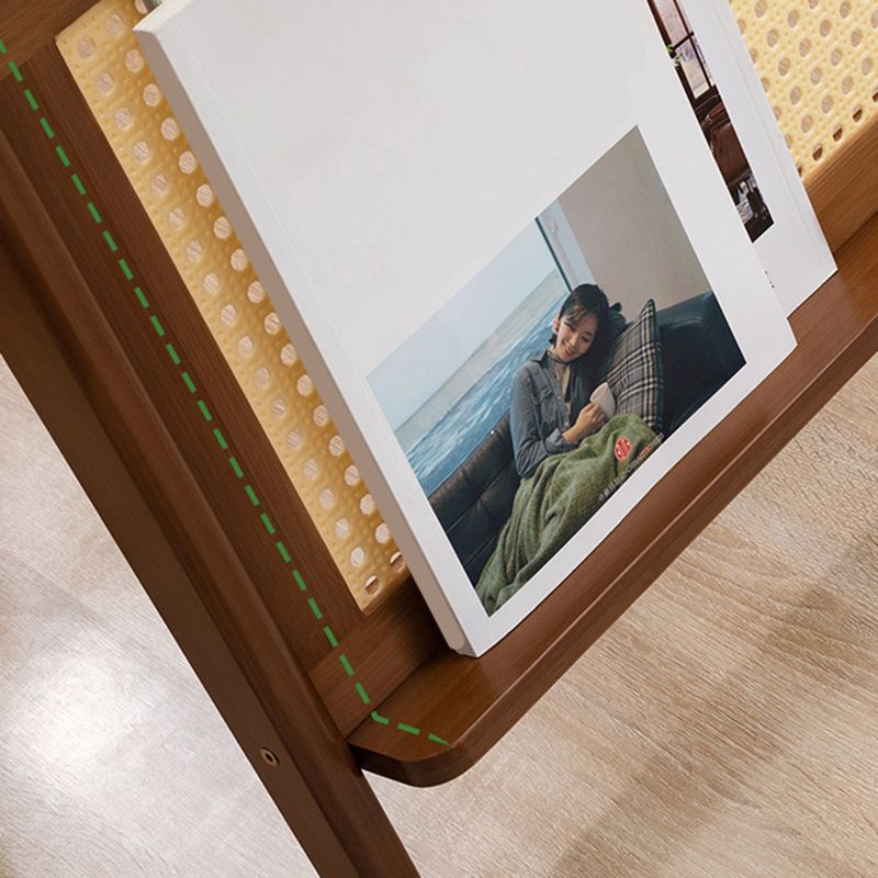 21.6" Tall Modern Rectangular Glass Top Side Table Wood Abstract End Table with Shelf Clearhalo 'Coffee & Accent Tables' 'End & Side Tables' 'end_side_tables' 'furn' 'furn_end_side_tables' 'Furniture' 'Living Room Furniture' 1200x1200_9ed7b760-9b41-456a-92aa-6312c2f34ec1