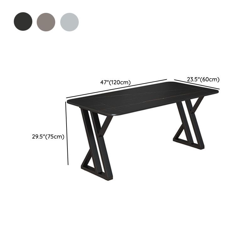 Industrial Style Task Desk Rectangular Shaped Office Desk in Grey/White/Black Clearhalo 'furn' 'furn_office_desk' 'Furniture' 'Office Desks' 'Office Furniture' 'office_desk' 1200x1200_9ed7ff41-9ca6-4853-a598-70637c8cb665