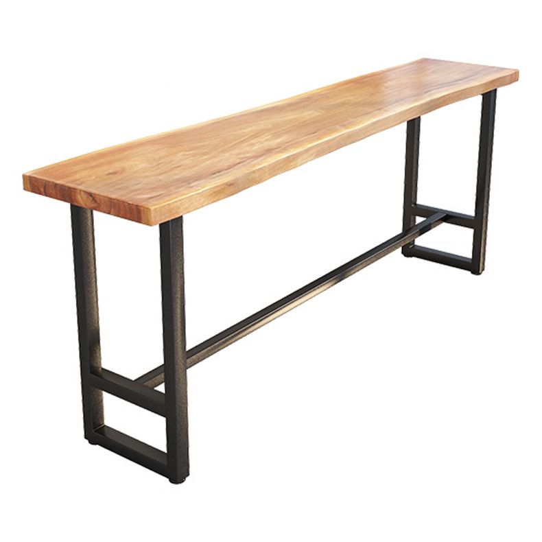 Pine Wood Bar Table Industrial Bar Dining Table with Trestle Base Clearhalo 'Bar Furniture' 'Bar Tables' 'bar_tables' 'furn' 'furn_bar_tables' 'Furniture' 'furniture_bar_tables' 'Kitchen & Dining Furniture' 1200x1200_9eda36c8-cdec-4f23-b294-cc2e3489a208