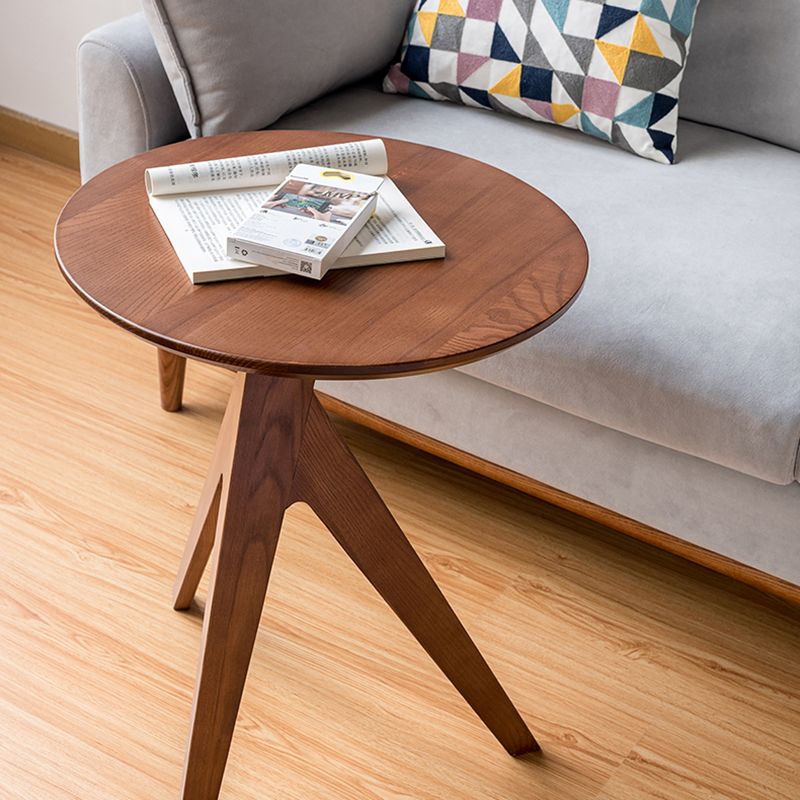 Skandinavische massive Holzendtisch -Ecktisch für Wohnzimmer