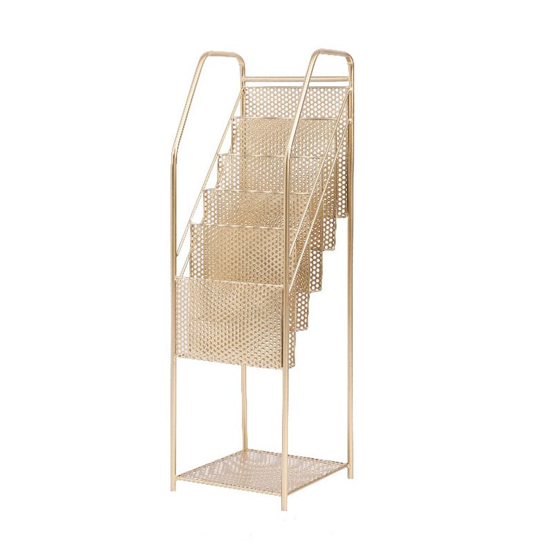 Contemporary Metal Ladder Bookshelf Closed Back Vertical Bookcase for Office