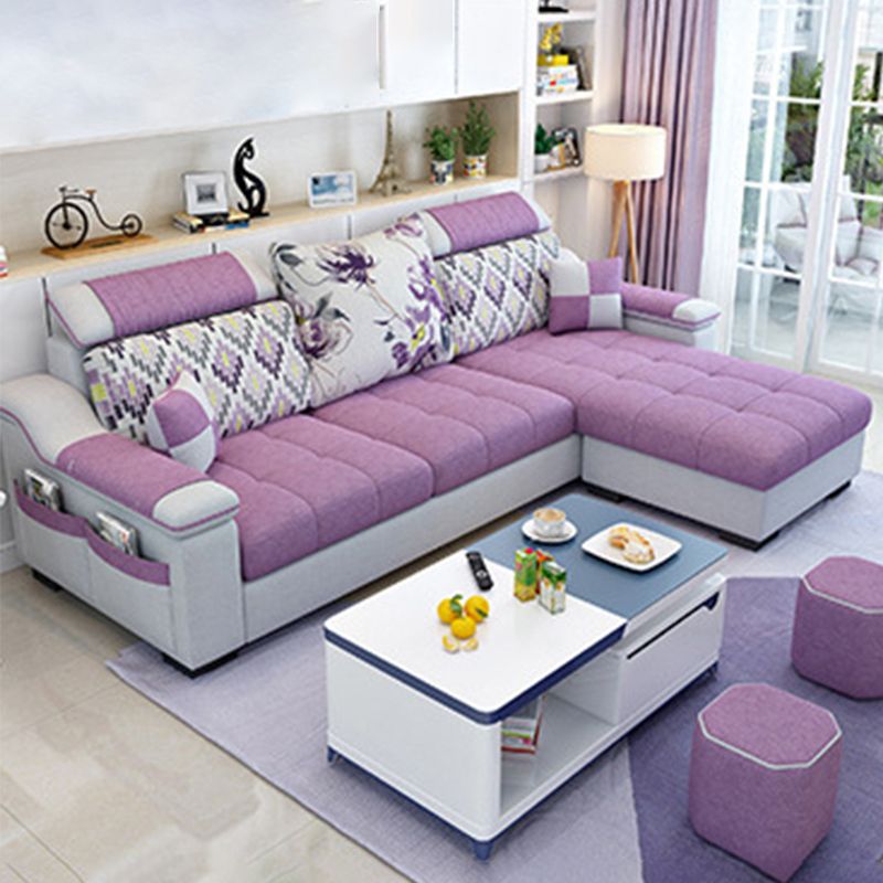 Nordic with Storage Fabric Living Room Pillows Slipcovered Seating