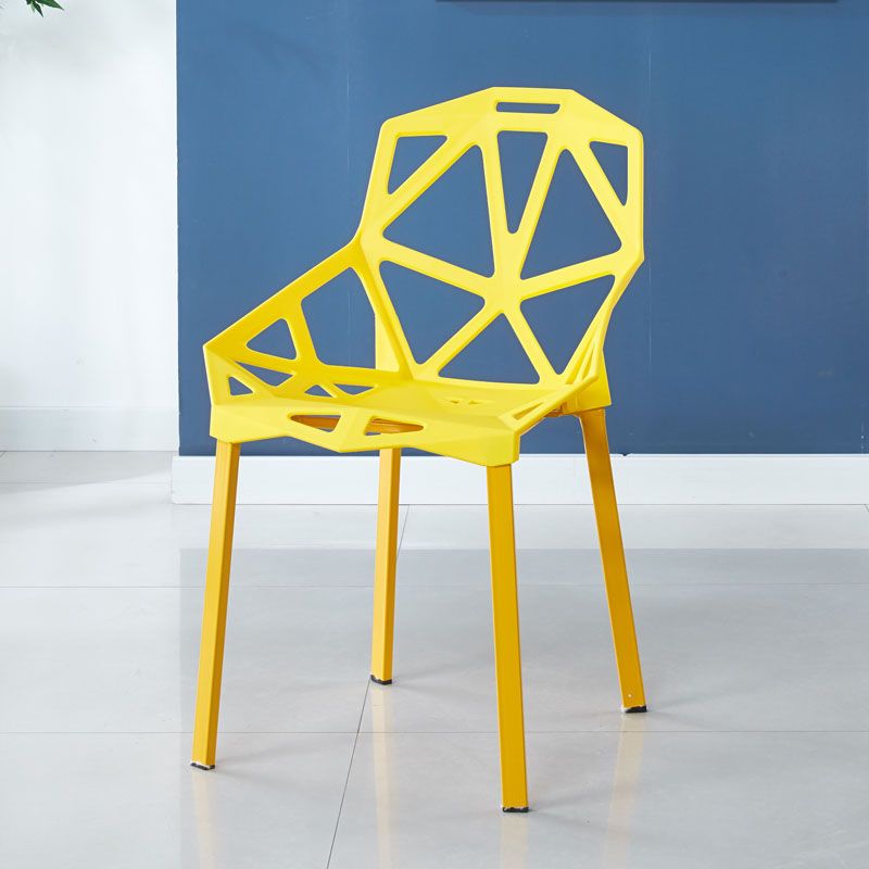 Scandinavian Home Side Chair Birds Nest Cross Back Plastic Dining Room Chair Clearhalo ' kitchen&dining_furn' 'Dining Chairs' 'Dining Tables & Seating' 'dining_chair' 'furn' 'furn_dining_chair' 'Furniture' 'furniture_dining_chair' 'Kitchen & Dining Furniture' 'kitchen' 1200x1200_9edbc9a1-643c-4e95-a819-2af6354bca65