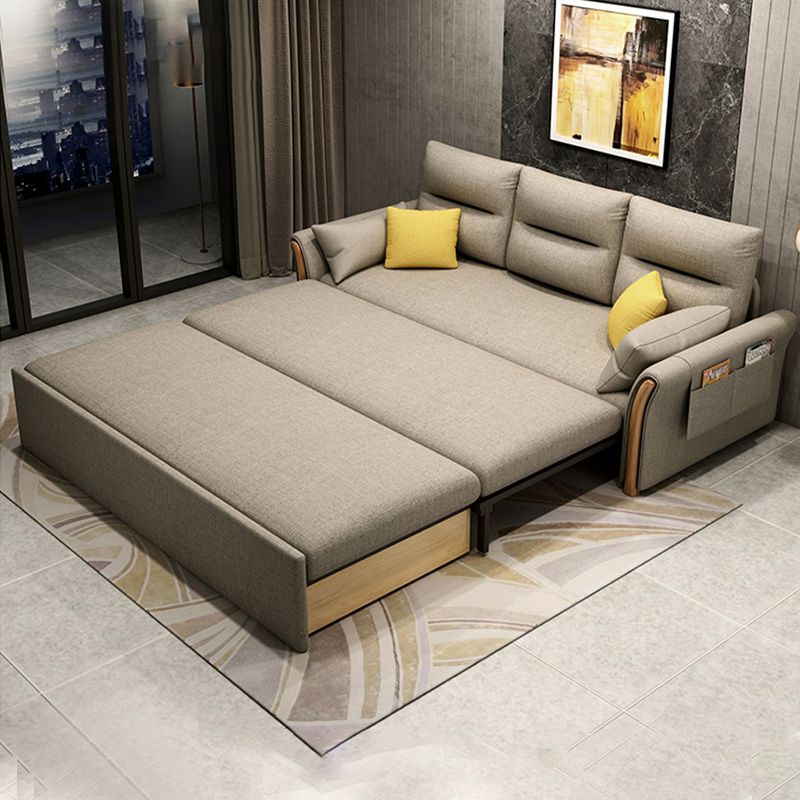 Da 30,7 "divano dormiente in tessuto futon e materasso largo in grigio