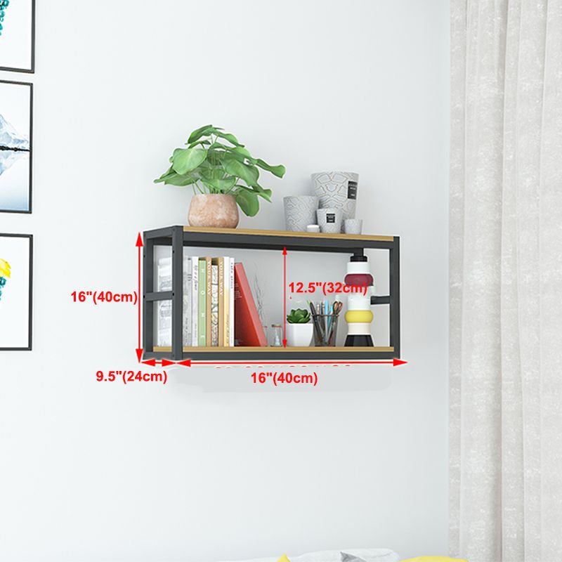 Industrial Wall Unit Bookshelf Black Steel Frame Natural Manufactured Wood Shelf Bookshelf Clearhalo 'Bookcases' 'Furniture' 'furniture_bookcases' 'kitchen' 'kitchen_bookcases' 'Living Room Furniture' 'Office Furniture' 1200x1200_9edccfa9-b73c-4c81-9e0a-3a84dfc4058b