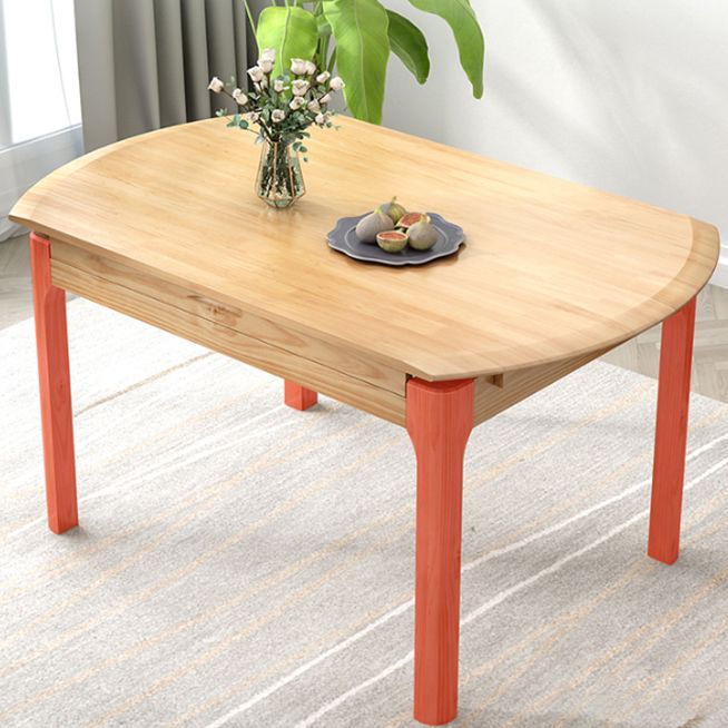 Moderne ronde uittrekbare eettafel van rubberhout met 4 poten