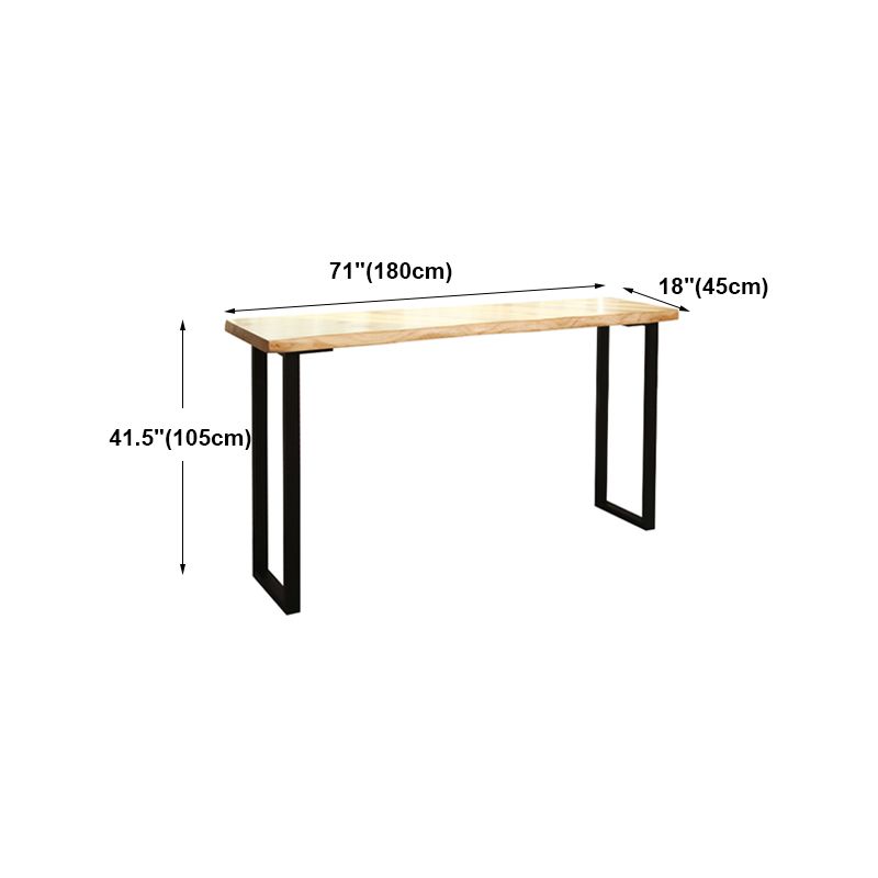 Modern Rectangle Bar Dining Table Wood Sled Bar Height Pub Table with Iron Base Clearhalo 'Bar Furniture' 'Bar Tables' 'bar_tables' 'furn' 'furn_bar_tables' 'Furniture' 'furniture_bar_tables' 'Kitchen & Dining Furniture' 1200x1200_9ede83fc-4437-4c95-bba3-f21c46c32b60