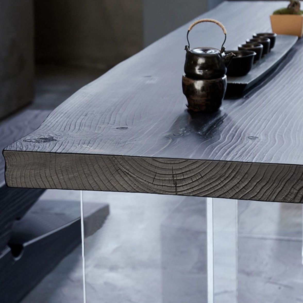 Pine Solid Wood Dining Table Acrylic Base Table for Dining Room Clearhalo 'Dining Tables & Seating' 'Dining Tables' 'dining_table' 'furn' 'furn_dining_table' 'Furniture' 'Kitchen & Dining Furniture' 1200x1200_9edf2d02-90be-43d1-8957-c466e6b033c7