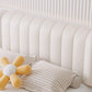Contemporary White Wingback Bed with Upholstered Headboard Bed