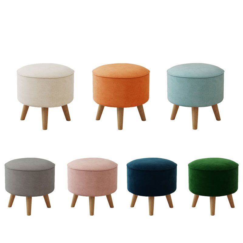 Solid Color Flannel Standard Stool Modern Style Simple Household Round Stool Clearhalo 'furn' 'furn_ottomans_poufs' 'Furniture' 'Living Room Furniture' 'Ottomans & Poufs' 'ottomans_poufs' 1200x1200_9ee0970c-ae4e-43e0-845e-688e533ae6e5