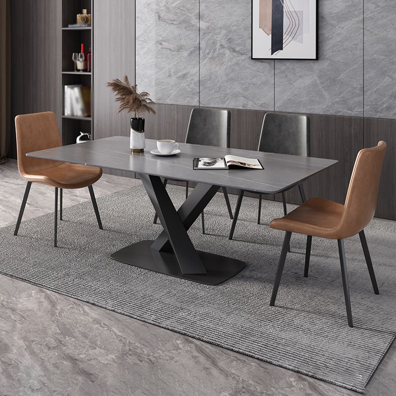 Modern Dinette Set 1/4/5/6/7 Pieces Dining Table Set with Sintered Stone Top Clearhalo 'Dining Room Sets' 'Dining Tables & Seating' 'dining_room_set' 'furn' 'furn_dining_room_set' 'Furniture' 'furniture_dining_room_set' 'Kitchen & Dining Furniture' 1200x1200_9ee24a21-50ee-4749-ad4f-077ec722a8bb