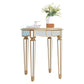 Round Glass Top Side End Table Modernistic Solid Wood 4 Legs End Table Clearhalo 'Coffee & Accent Tables' 'End & Side Tables' 'end_side_tables' 'furn' 'furn_end_side_tables' 'Furniture' 'Living Room Furniture' 1200x1200_9ee29165-2b1a-4b82-a923-60b63ec358c4