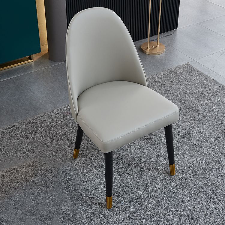 Glam Wood Dining Armless Chairs Faux Leather Dining Chairs for Home Use (Set of 2) Clearhalo ' kitchen&dining_furn' 'Dining Chairs' 'Dining Tables & Seating' 'dining_chair' 'furn' 'furn_dining_chair' 'Furniture' 'furniture_dining_chair' 'Kitchen & Dining Furniture' 'kitchen' 1200x1200_9ee3c8b9-0878-49a4-8c86-84b20faeec82