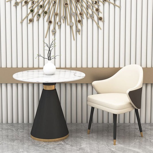 Juego de comedor de piedra moderno 1/2/5 piezas de mesa redonda de comedor con sillas acolchadas